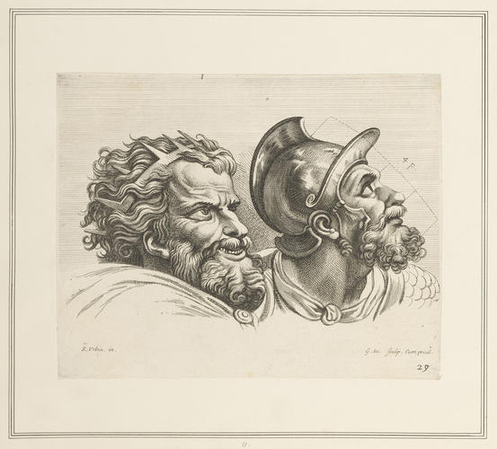 Heads of Maxentius and of a soldier wearing a helmet [from 'The Battle of Constantine at the Milvian Bridge']