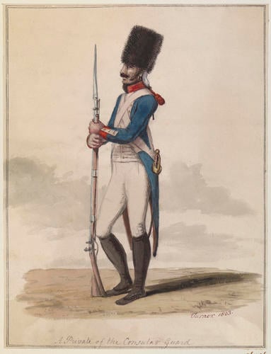 French Army. Private, Consular Guard, 1803