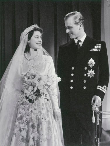 Princess Elizabeth and The Duke of Edinburgh on their wedding day, 20th November 1947