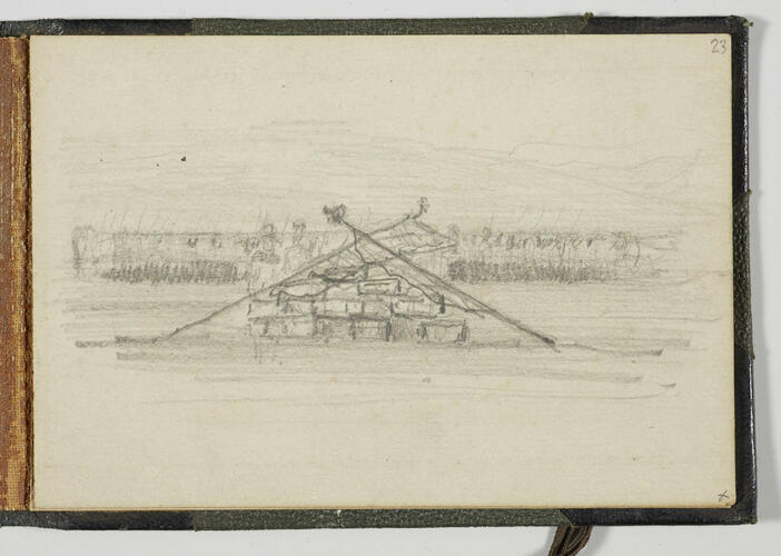 Master: Sketchbook of Princess Louise Balmoral 30 September 1865
Item: A military scene [and] Two soldiers