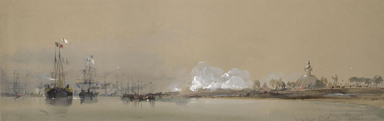 River Schelde with Fort Lillo, near Antwerp