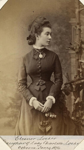 Eleanor Locker, daughter of Lady Charlotte Locker, Osborne, Janry 1876. [Photographs, English Portraits. Volume 70. ]