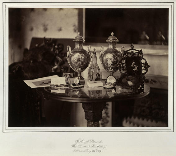 Table of presents, the Queen's Birthday, Osborne Table of presents, the Queen's Birthday, Osborne