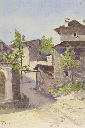 Village houses in an Italian street Village houses in an Italian street