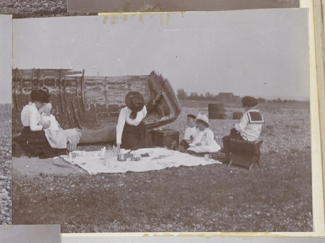 Master: Page 37 of Princess Victoria's album: Royal children on Snettisham Beach, Norfolk
Item: Royal children on Snettisham Beach, Norfolk