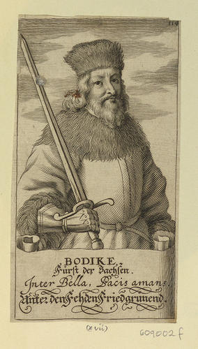 Master: Engravings of legendary rulers of Saxony
Item: BODIKE Furst der Sachsen