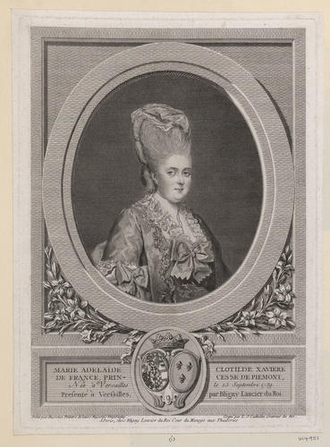 Marie Adelaide Clothilde (Queen of Sardinia, Consort of CCarlo Emanuele IV, King of Sardinia, 4th Daughter of Louis, Dauphin of France, Grand-daughter of Louis XV, King of France)
