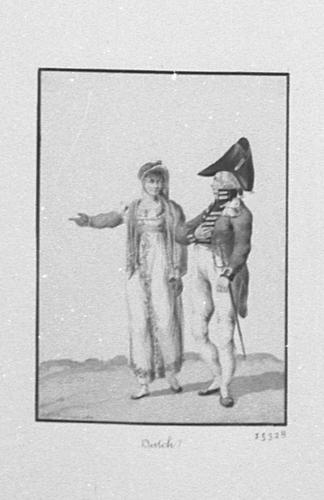 Netherlands Troops (after the Restoration of the House of Orange). Officer with woman
