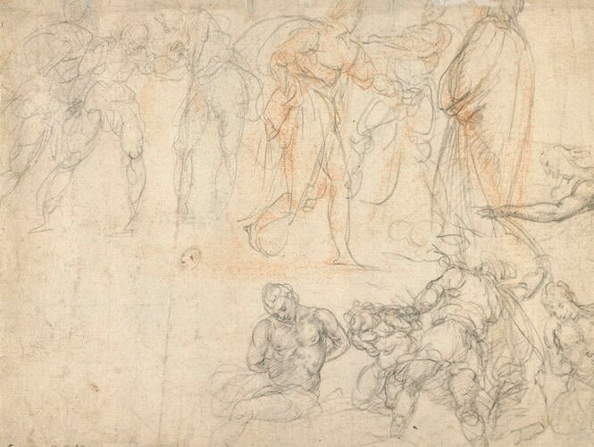 Recto: Figures from the History of Joseph. Verso: Sketches for Abraham sacrificing Isaac Recto: Figures from the History of Joseph. Verso: Sketches for Abraham sacrificing Isaac