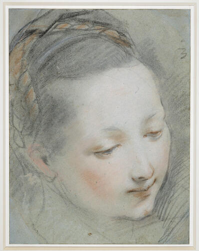 The head of a young woman