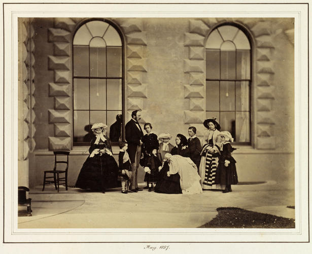 Queen Victoria and Prince Albert with their nine children at Osborne