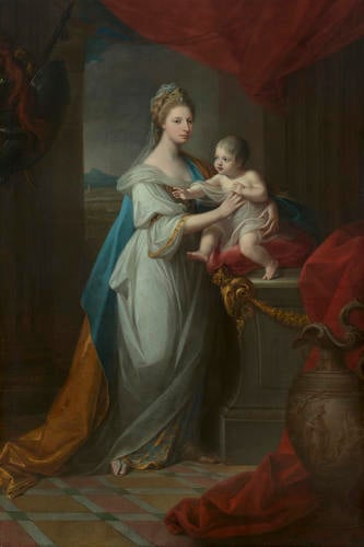 Augusta, Duchess of Brunswick (1737-1813) with her son Charles George Augustus (1766-1806)