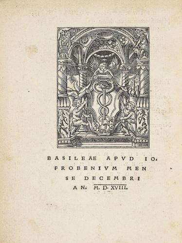 De Optimo reip. statu, deque nova insula Utopia ; Epigrammata / T. Mori Epigrammata Des. Erasmi Roterodami