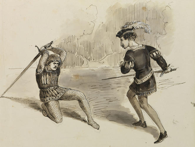 Sketches from Hamlet: the fight between Hamlet and Laertes