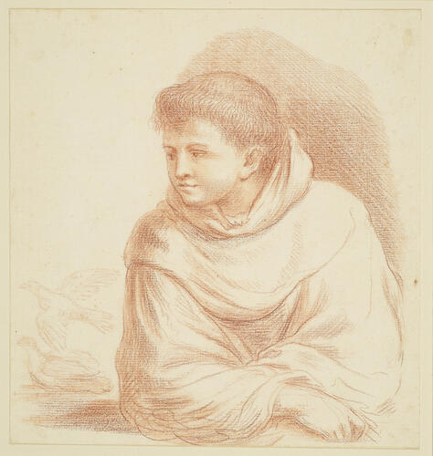 A friar with two doves A friar with two doves