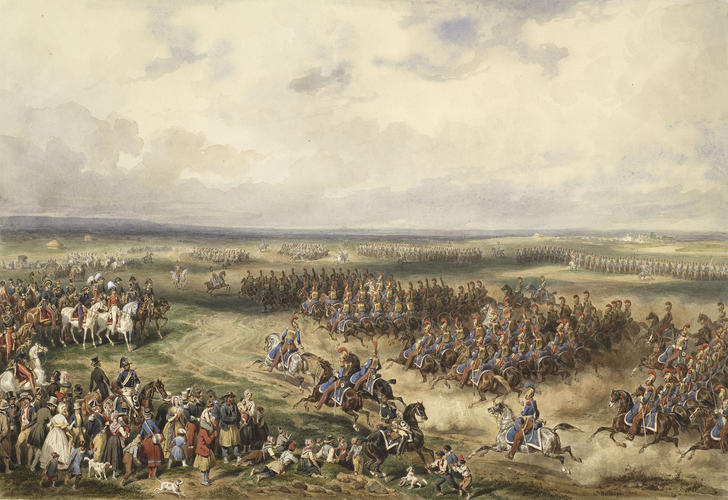 Royal visit to Louis-Philippe: review of the 1st Regiment of Carabiniers, 5 September 1843