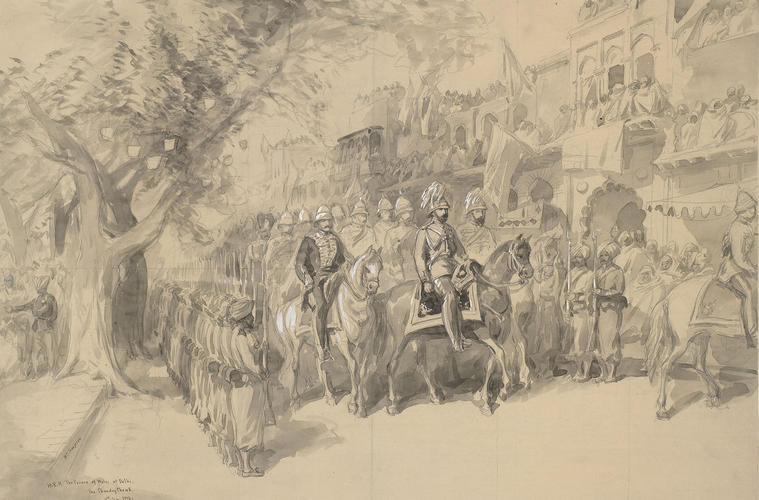 Visit of the Prince of Wales to India, November 1875 - January 1876: The Prince in Chandi Chowk, Delhi, 11 January