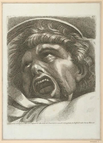 Master: Set of ten heads from ''The Expulsion of Heliodorus from the Temple'
Item: Head of a screaming man [from 'The Expulsion of Heliodorus from the Temple']