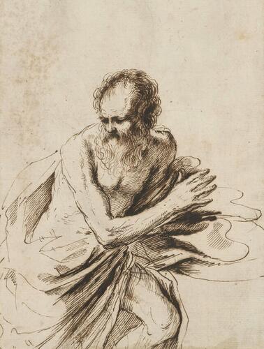 An old bearded man, semi-nude