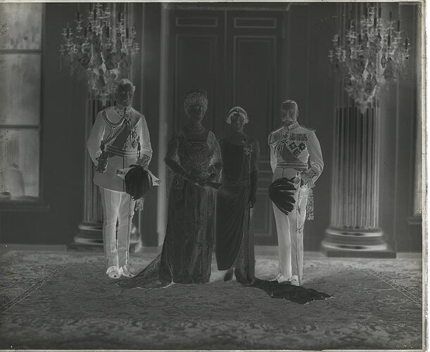 George V and Queen Mary with King Albert and Queen Elisabeth of the Belgians [Alexander Bassano Collection]