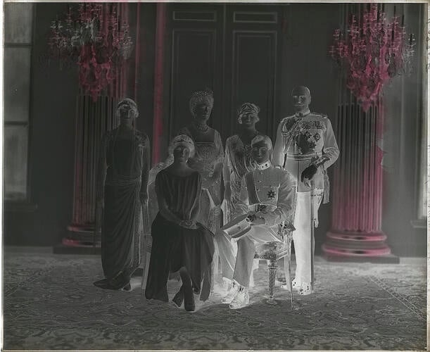 Queen Mary, Earl and Countess of Athlone, and Queen Elisabeth Princess Marie Jose and Prince Leopold of Belgium [Alexander Bassano Collection]