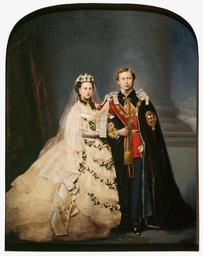 King Edward VII and Queen Alexandra, when Prince and Princess of Wales, in their wedding clothes