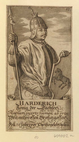 Master: Engravings of legendary rulers of Saxony
Item: HARDERICH Konig der Sachsen Master: Engravings of legendary rulers of Saxony
Item: HARDERICH Konig der Sachsen