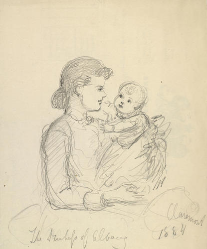 The Duchess of Albany holding Princess Alice at Claremont, 1884 The Duchess of Albany holding Princess Alice at Claremont, 1884