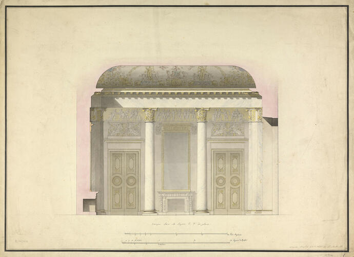 Elevation of a short wall of the White Hall, Mikhailovsky Palace, St Petersburg