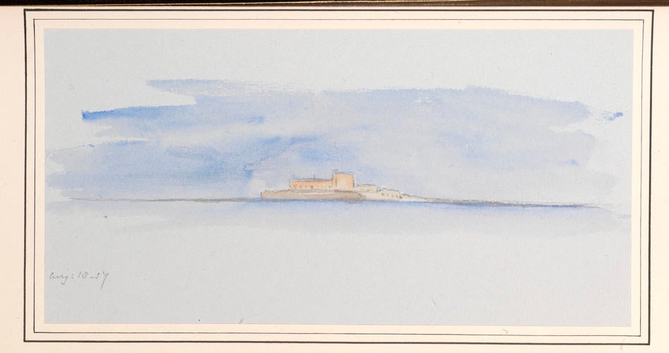Master: Queen Victoria's Sketchbook 1855-1860
Item: A Fort at Cherbourg