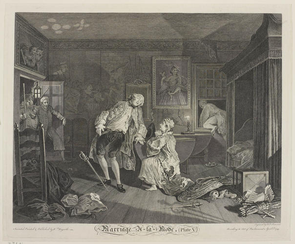 Master: Marriage à la Mode.
Item: Marriage à-la-Mode: Plate five Master: Marriage à la Mode.
Item: Marriage à-la-Mode: Plate five