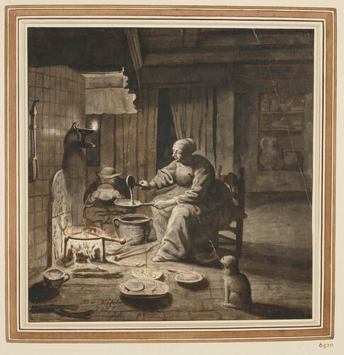 A woman making pancakes A woman making pancakes