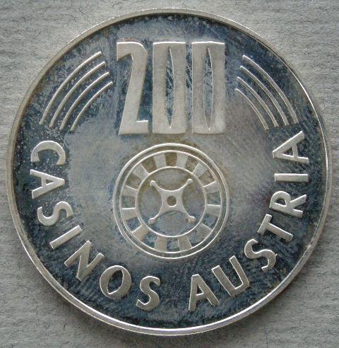 Austria. 200 schilling jeton for the Austrian casinos for the World Wildlife Fund Austria. 200 schilling jeton for the Austrian casinos for the World Wildlife Fund