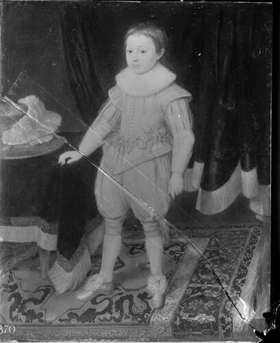 Glass plate negative of a portrait of Prince Rupert by Miereveld