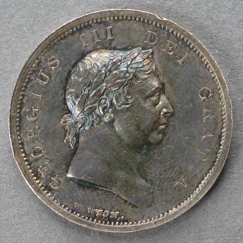 Medal commemorating the anniversary of the Accession of King George III. Anniversary of the Accession of King George III, 1817 Medal commemorating the anniversary of the Accession of King George III. Anniversary of the Accession of King George III, 1817