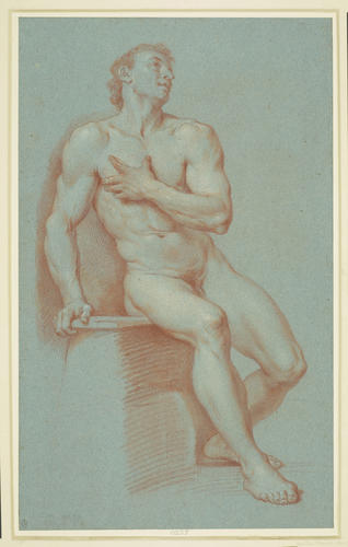 A seated male nude A seated male nude