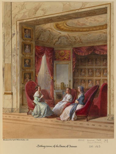 Royal visit to Louis-Philippe: the sitting room of Queen Marie-Amelie at the Chateau d'Eu Royal visit to Louis-Philippe: the sitting room of Queen Marie-Amelie at the Chateau d'Eu