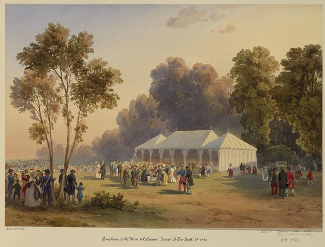 Royal visit to Louis-Philippe: luncheon at the Mont d'Orleans, Forest of Eu, 4 September 1843