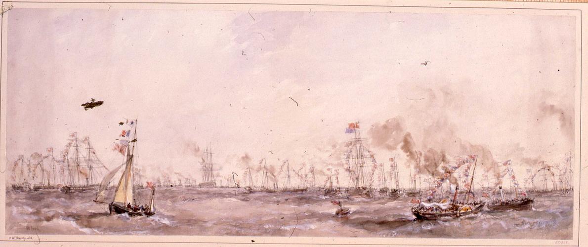 Arrival of HMS Galatea in Hobson's Bay, Victoria, 23 November