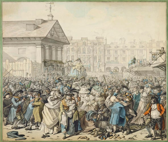 An Election Scene in Covent Garden