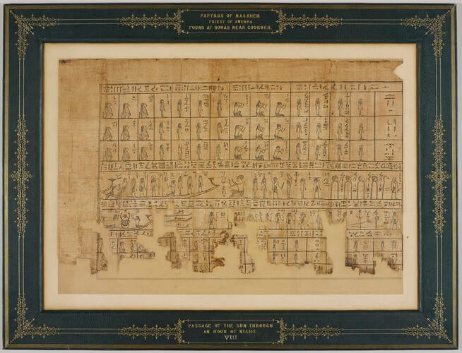 Section of the papyrus belonging to Nesmin, with the first hour of the Amduat