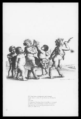 Four boys, a young satyr, and a leopard Four boys, a young satyr, and a leopard