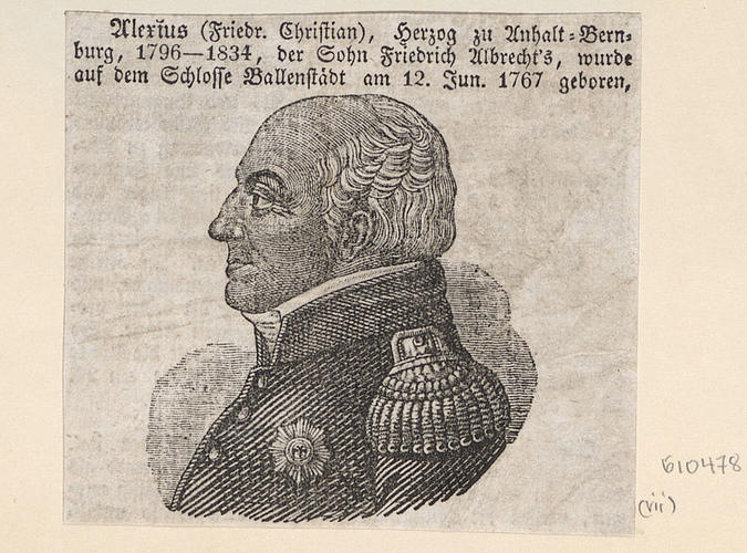 Alexius (Friedr. Christian), Herzog zu Anhalt=Bernburg