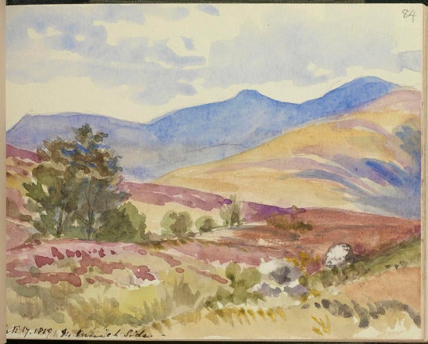 Master: SKETCHES FROM NATURE V. R. 1855 TO 1860
Item: On Muick Side [Coyles of Muick]
