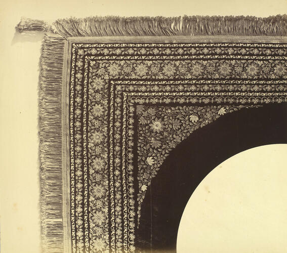 Corner of an Embriodered Velvet object with Tassel and Fringe: Prince of Wales Tour of India 1875-6 (vol. 5) Corner of an Embriodered Velvet object with Tassel and Fringe: Prince of Wales Tour of India 1875-6 (vol. 5)