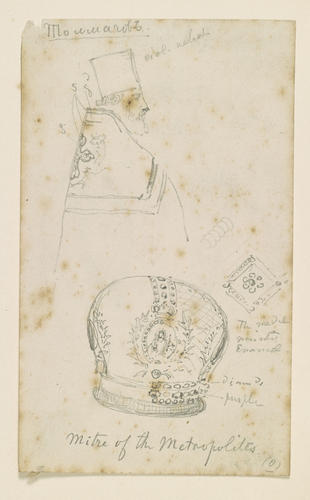 Studies of ecclesiastical dress with mitre