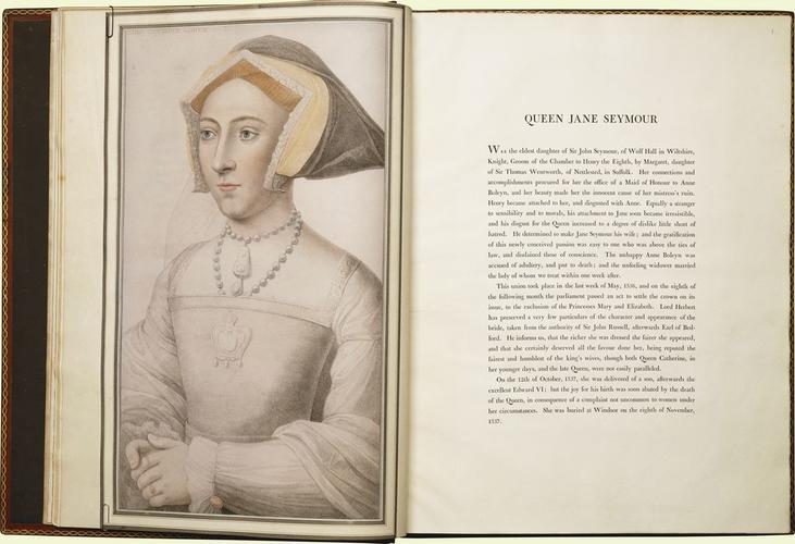 Imitations of original drawings by Hans Holbein, in the collection of his Majesty for the portraits of illustrious persons of the court of Henry VIII, with biographical tracts