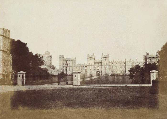 View of the South Front, Windsor Castle, from the Long Walk. [Windsor Castle]