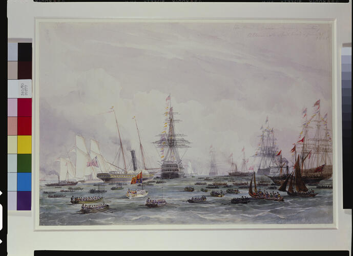 Queen Victoria visiting the Albion at Spithead, 21 June 1845