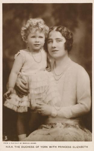 Tuck postcard of the Duchess of York and Princess Elizabeth, 1928